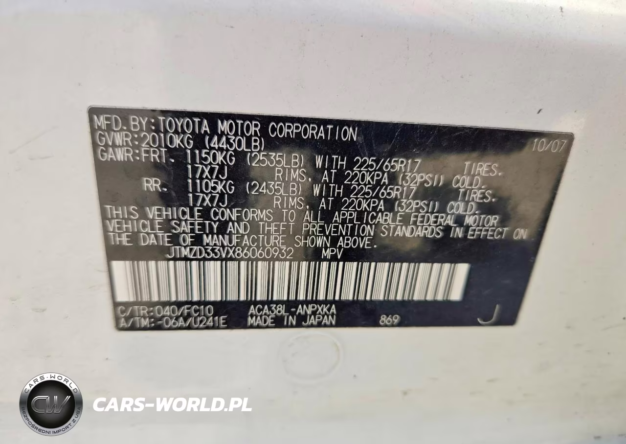 2008 Toyota Rav4 Base VIN:JTMZD33VX86060932 - 13