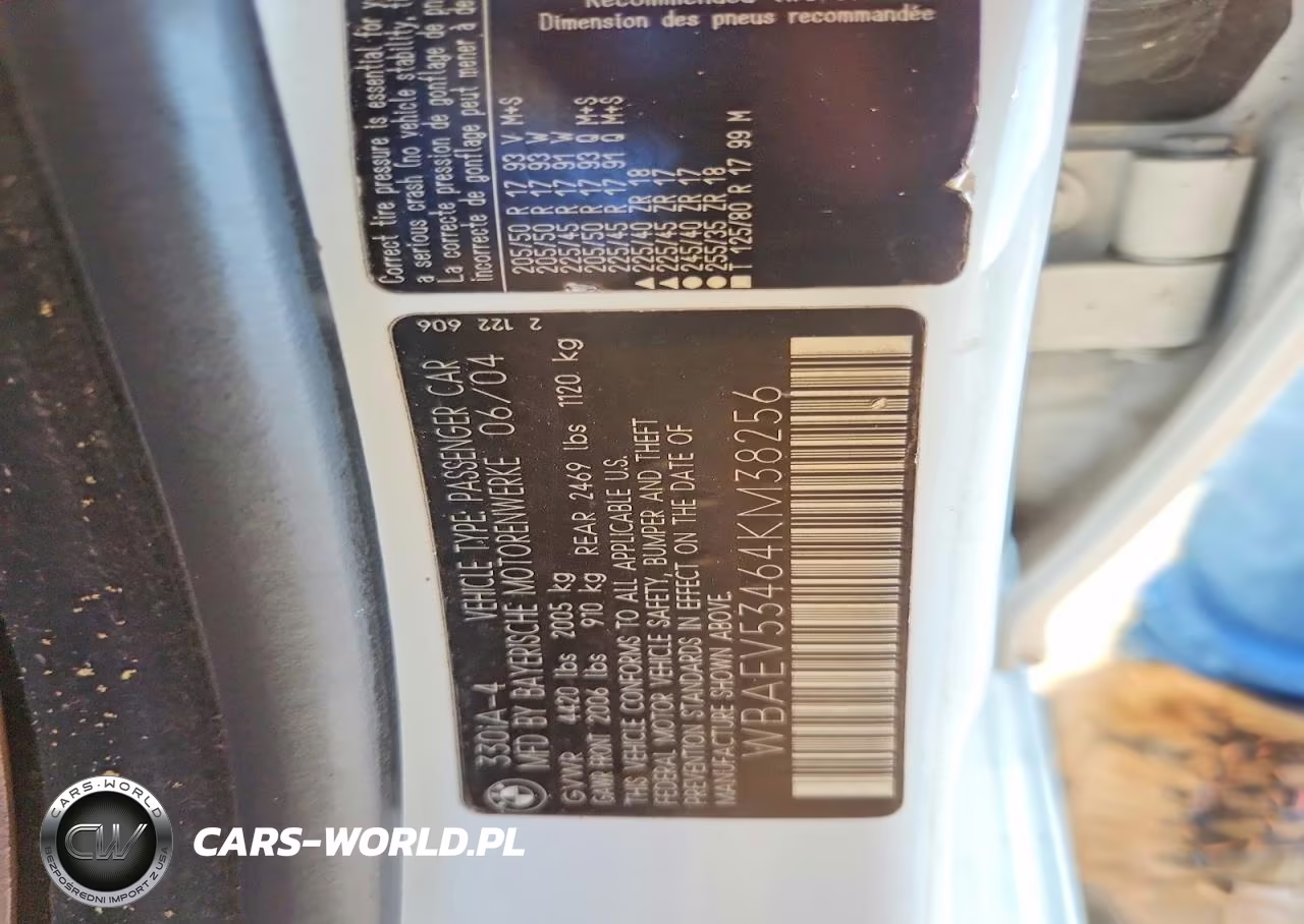 2004 BMW 330 I VIN:WBAEV53464KM38256 - 12