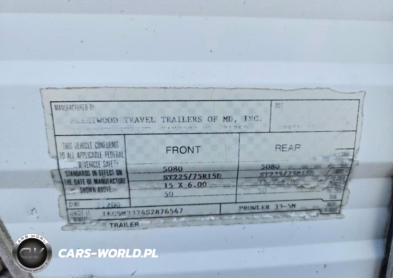 1995 Fleetwood Prowler Camper VIN:1EC5M3324S2876547 - 10
