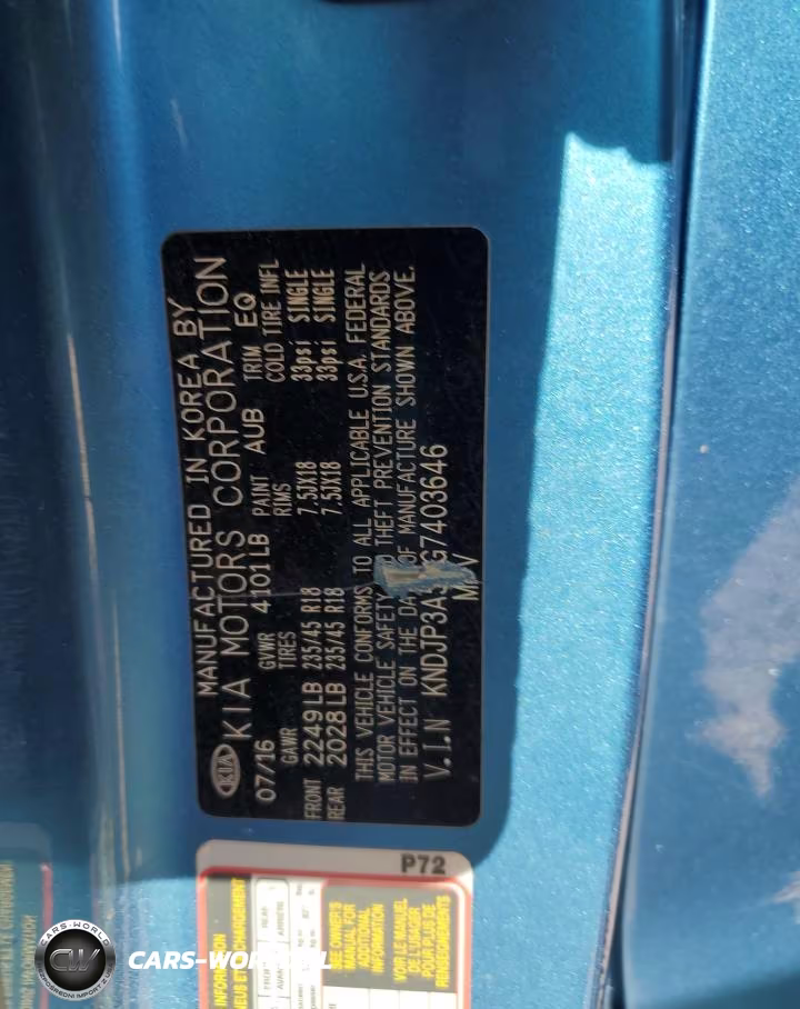 2016 Kia Soul + VIN:KNDJP3A55G7403646 - 12