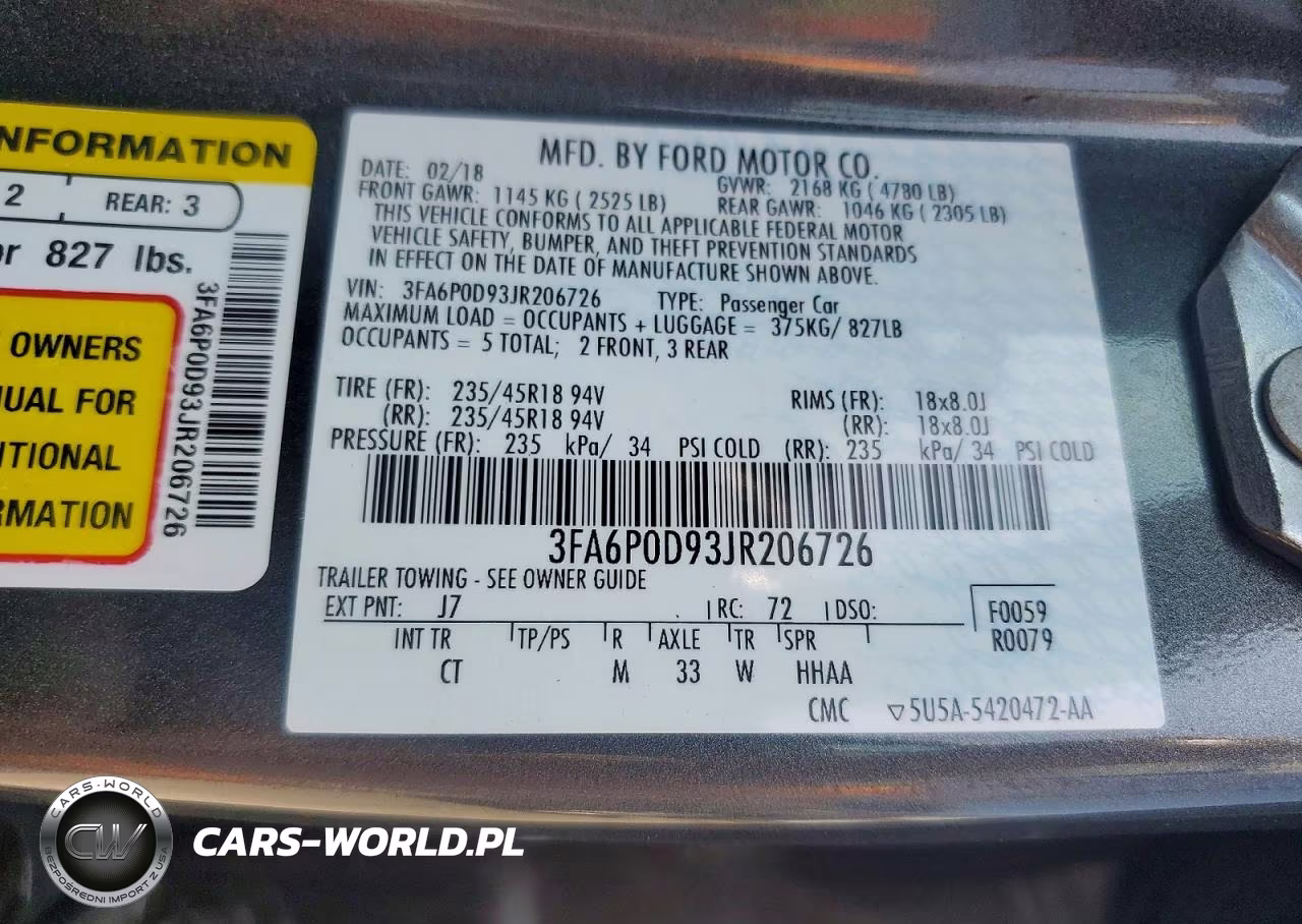 2018 Ford Fusion Titanium-Platinum VIN:3FA6P0D93JR206726 - 13