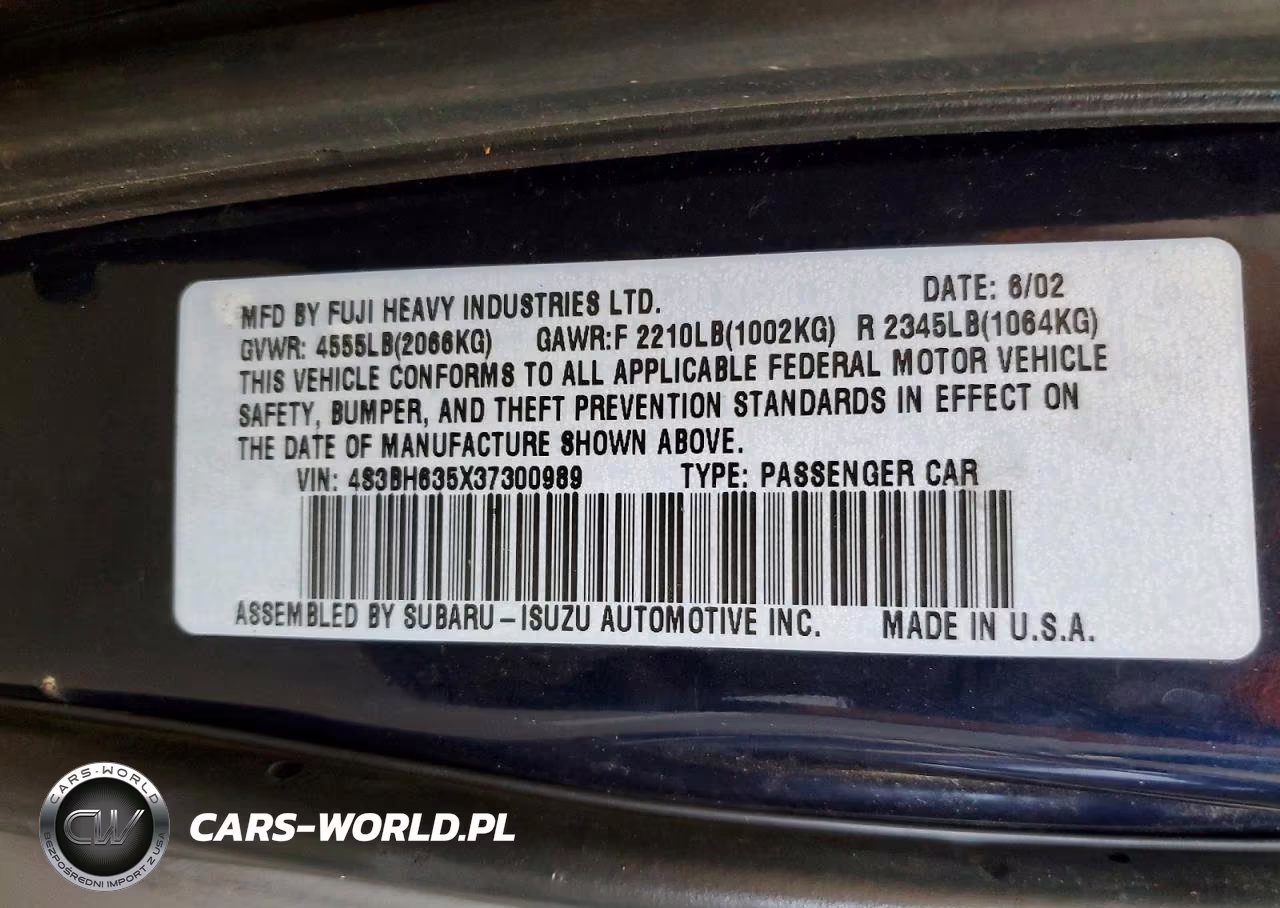 2003 Subaru Legacy L VIN:4S3BH635X37300989 - 14