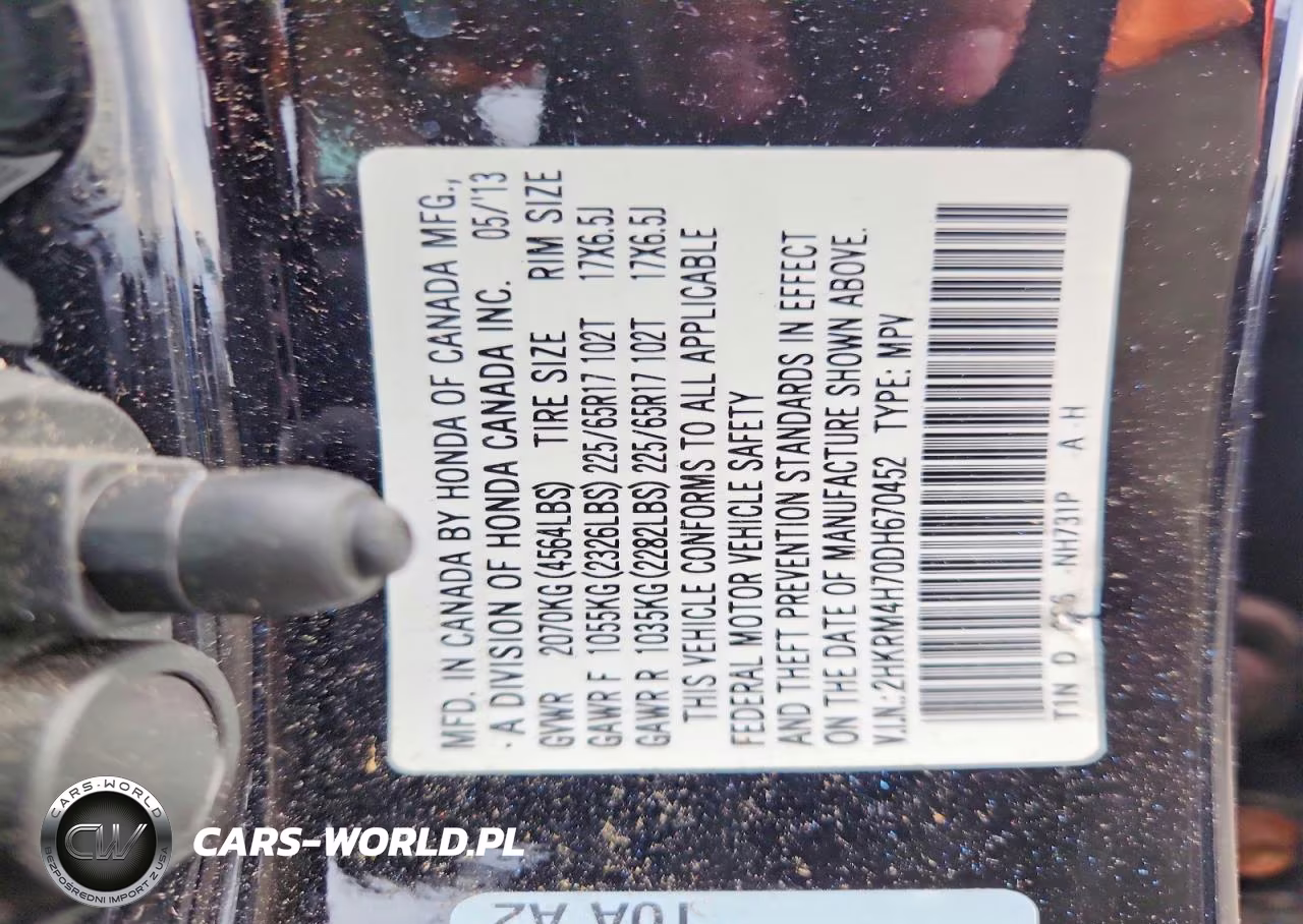 2013 Honda Cr-V Exl VIN:2HKRM4H70DH670452 - 13