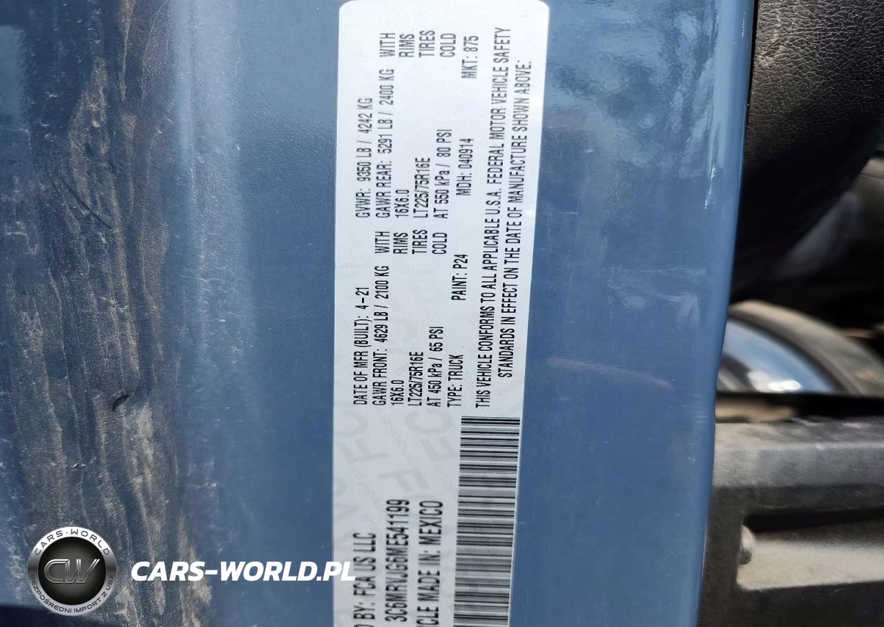 2021 Ram Promaster 3500 Delivery Van VIN:3C6MRVJG6ME541199 - 13
