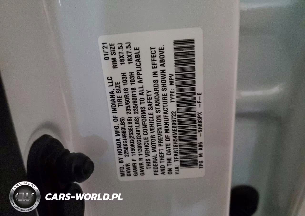 2021 Honda Cr-V Ex VIN:7FART6H54ME006722 - 13