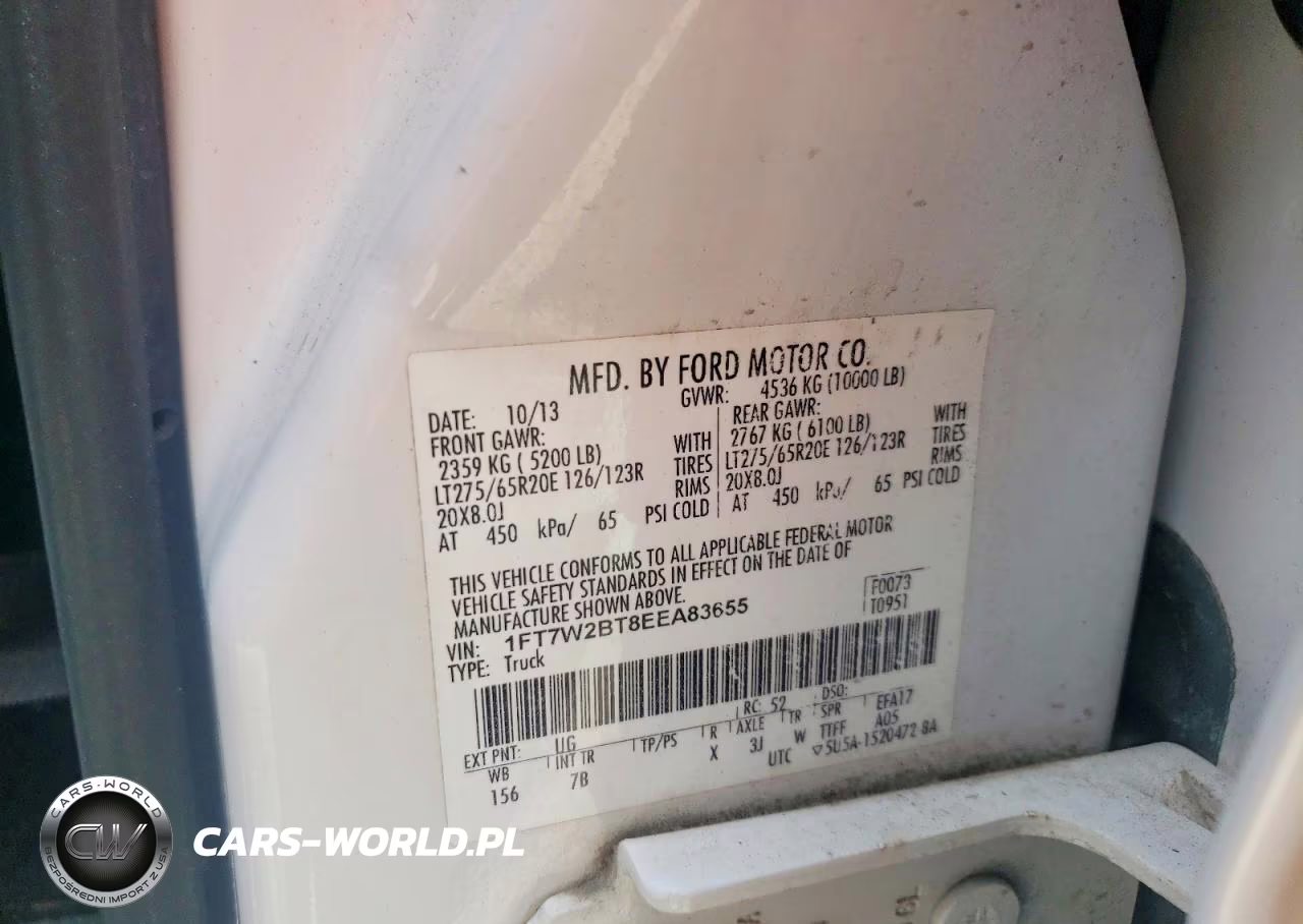 2014 FORD F250 SUPER DUTY VIN:1FT7W2BT8EEA83655 - 12