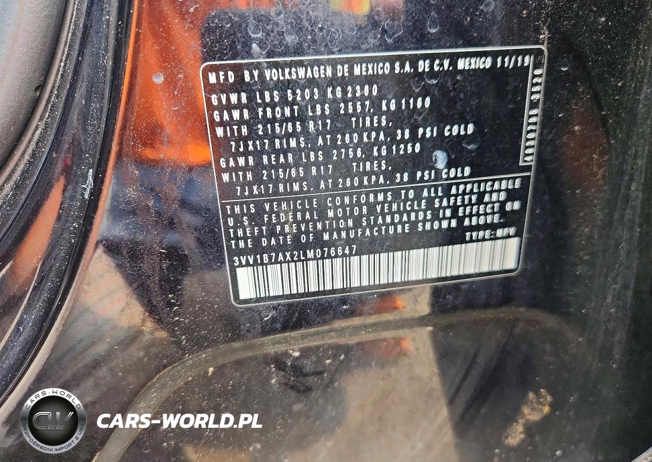 2020 Volkswagen Tiguan S VIN:3VV1B7AX2LM076647 - 13