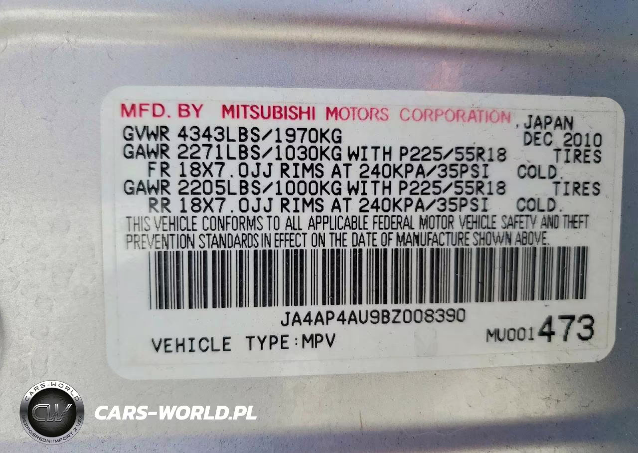 2011 Mitsubishi Outlander Sport Se VIN:JA4AP4AU9BZ008390 - 12