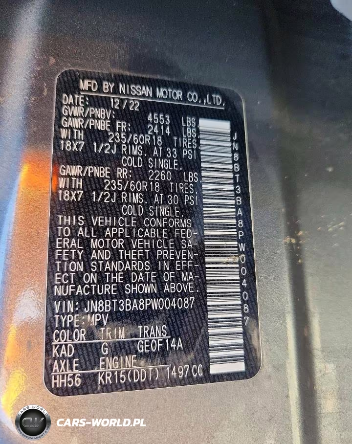 2023 Nissan Rogue Sv VIN:JN8BT3BA8PW004087 - 13