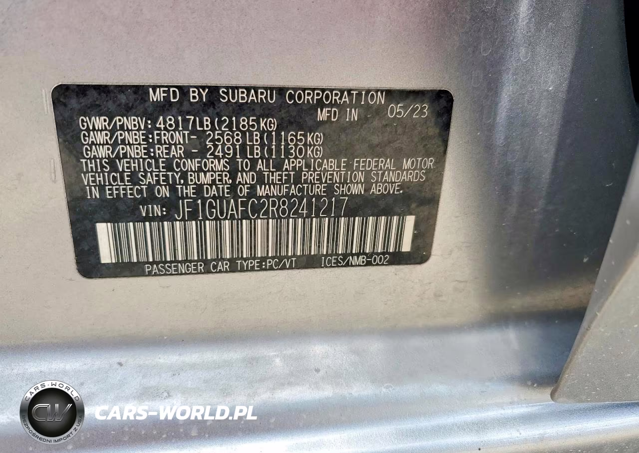 2024 Subaru Impreza Sport VIN:JF1GUAFC2R8241217 - 12
