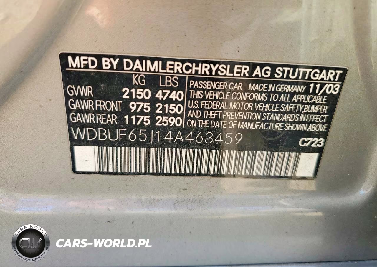2004 Mercedes-Benz E 320 VIN:WDBUF65J14A463459 - 12