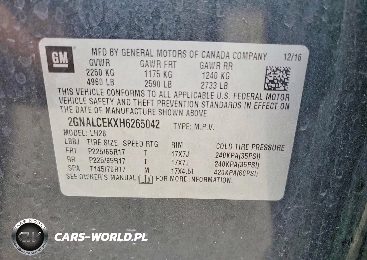 2017 Chevrolet Equinox Lt VIN:2GNALCEKXH6265042 - 13