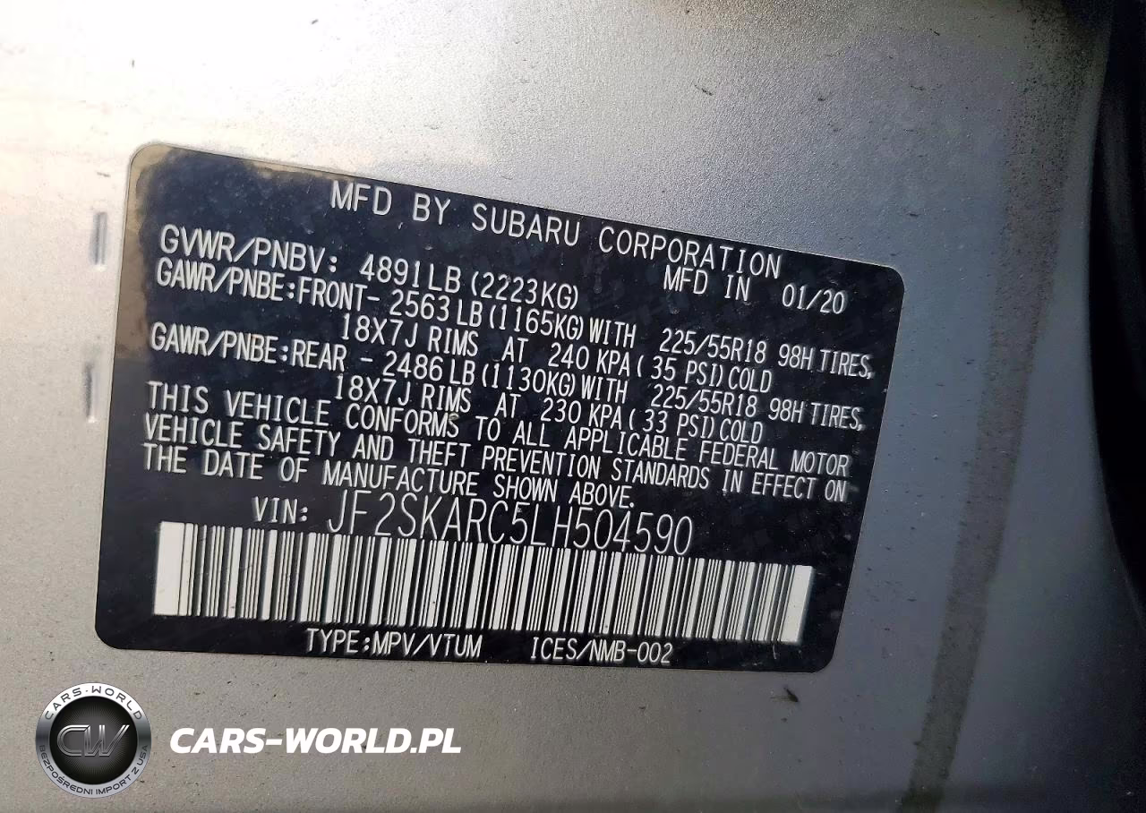 2020 Subaru Forester Sport VIN:JF2SKARC5LH504590 - 13