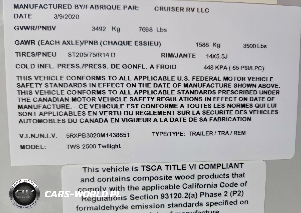 2021 Cruiser Twilight Camper VIN:5RXPB3020M1438851 - 10