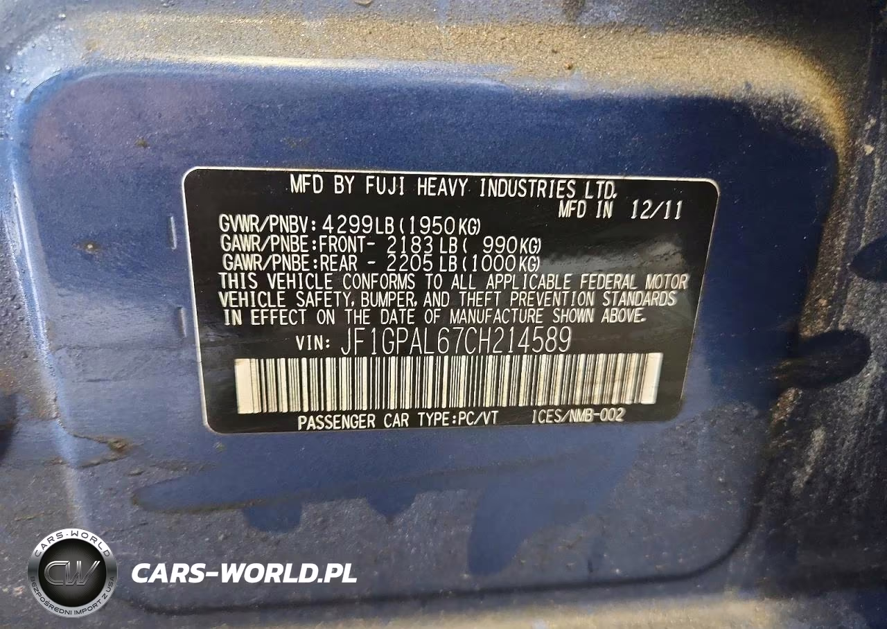 2012 Subaru Impreza Sport Premium VIN:JF1GPAL67CH214589 - 12