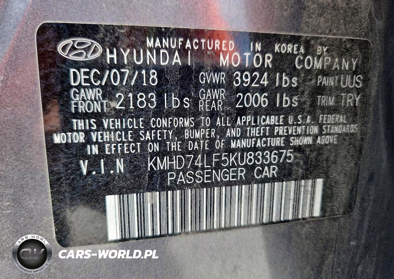 2019 Hyundai Elantra Se VIN:KMHD74LF5KU833675 - 13
