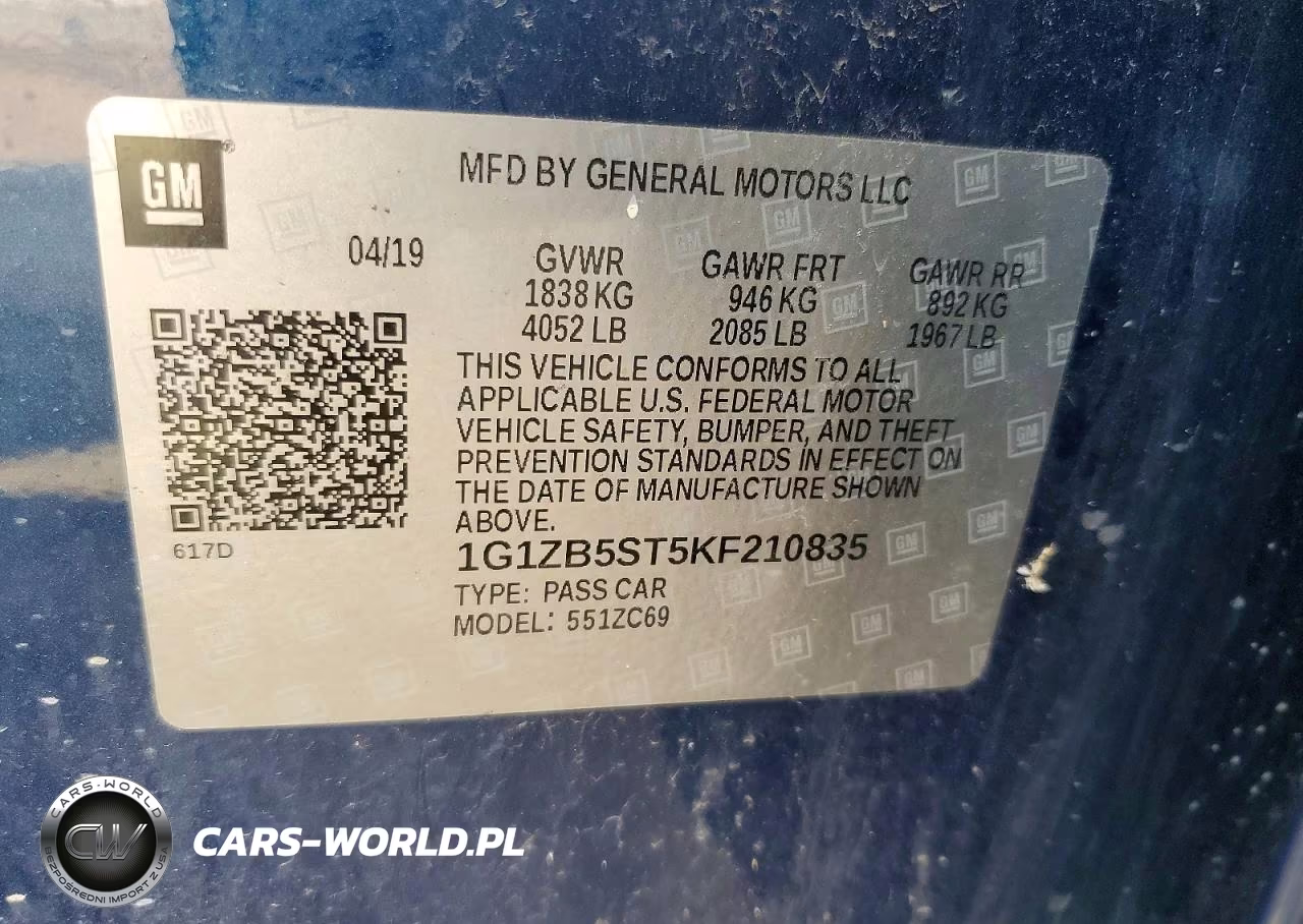 2019 Chevrolet Malibu Ls VIN:1G1ZB5ST5KF210835 - 12