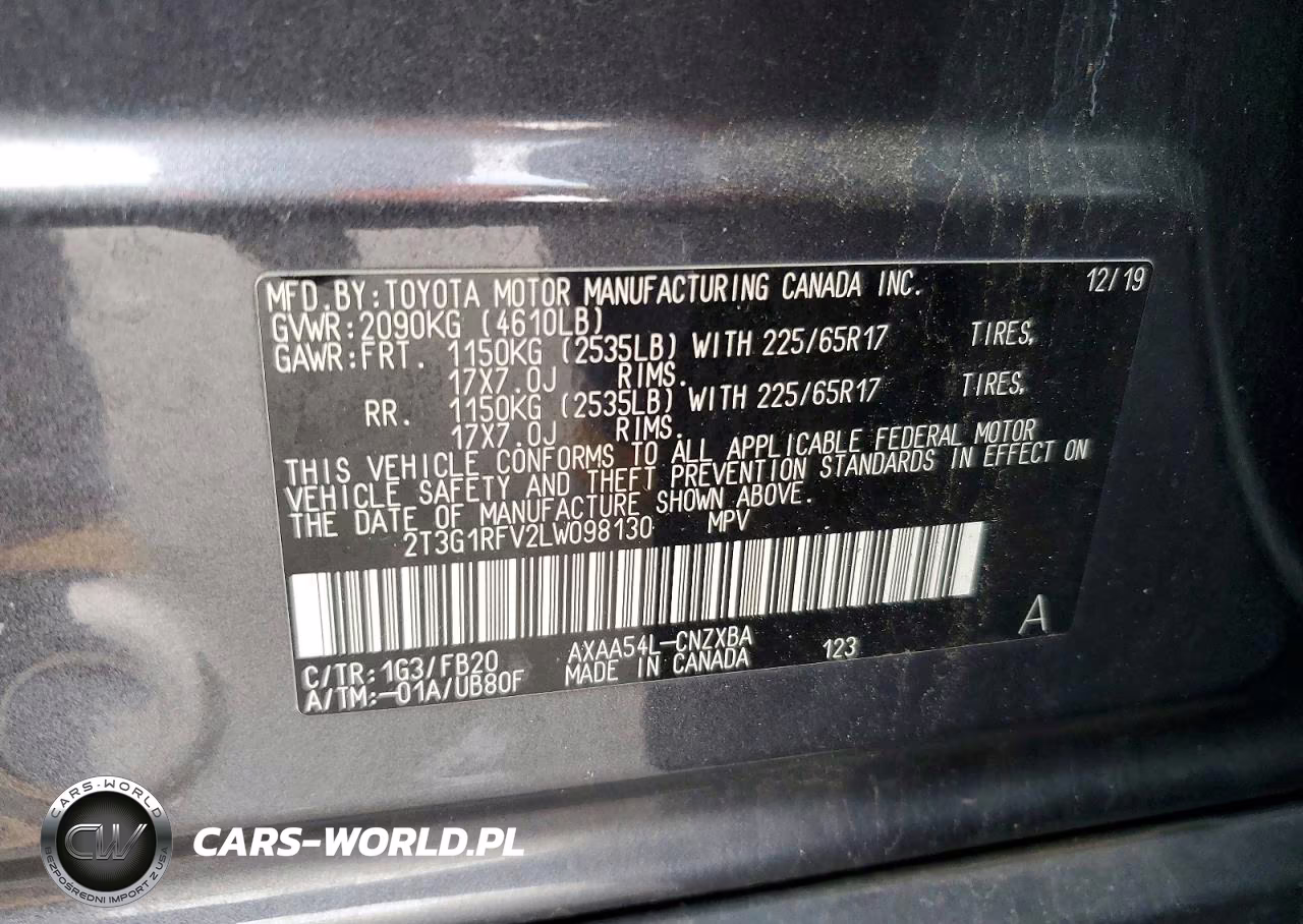 2020 Toyota Rav4 Le VIN:2T3G1RFV2LW098130 - 13