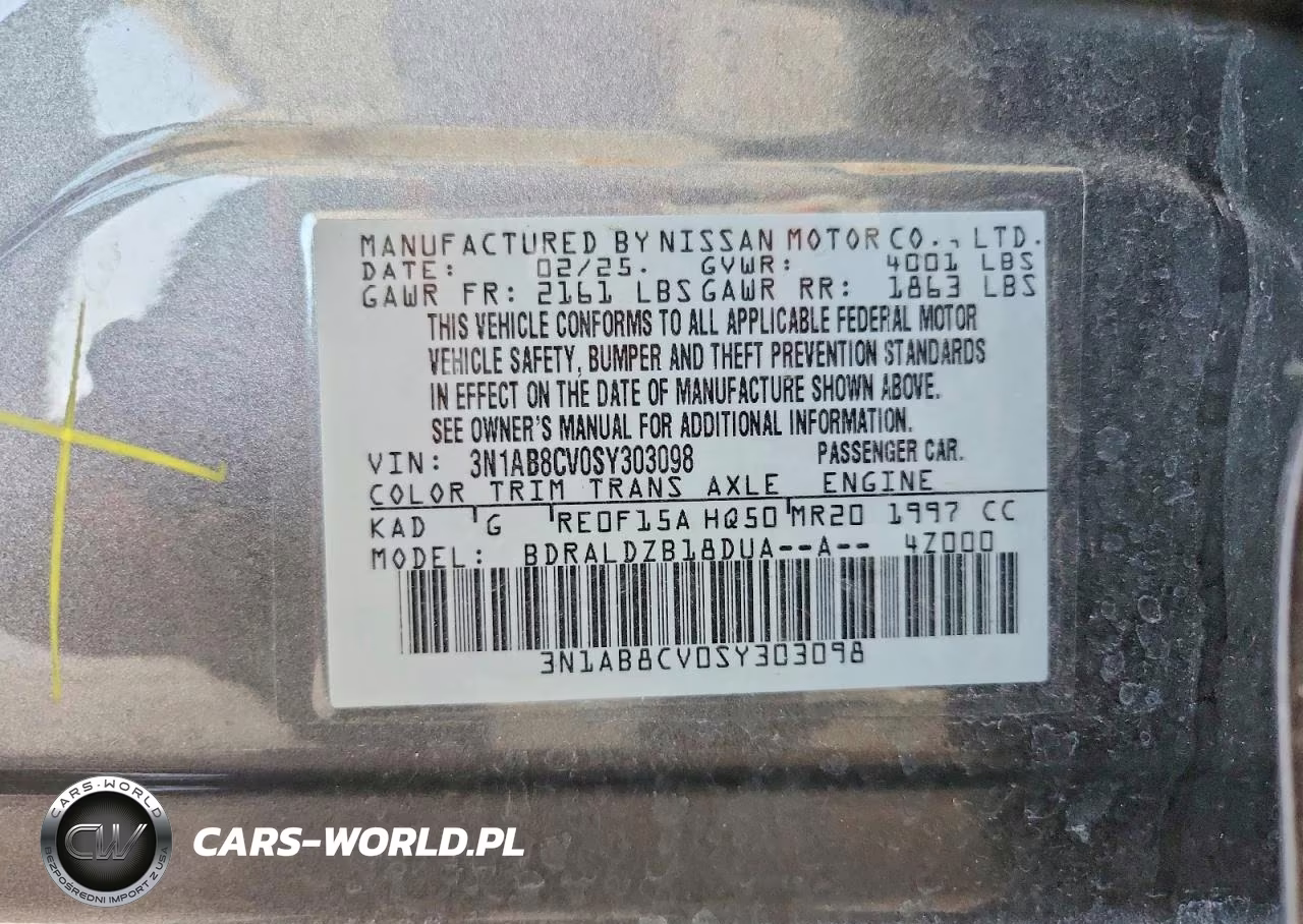 2025 Nissan Sentra Sv VIN:3N1AB8CV0SY303098 - 12