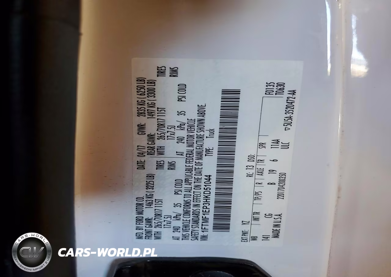 2017 Ford F150 VIN:1FTMF1EP3HKD51044 - 12