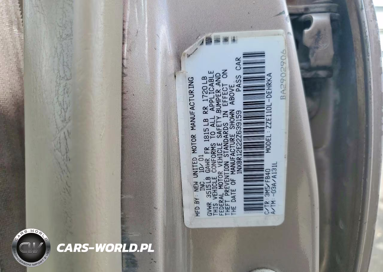 2002 Toyota Corolla Ce VIN:1NXBR12E22Z639159 - 12