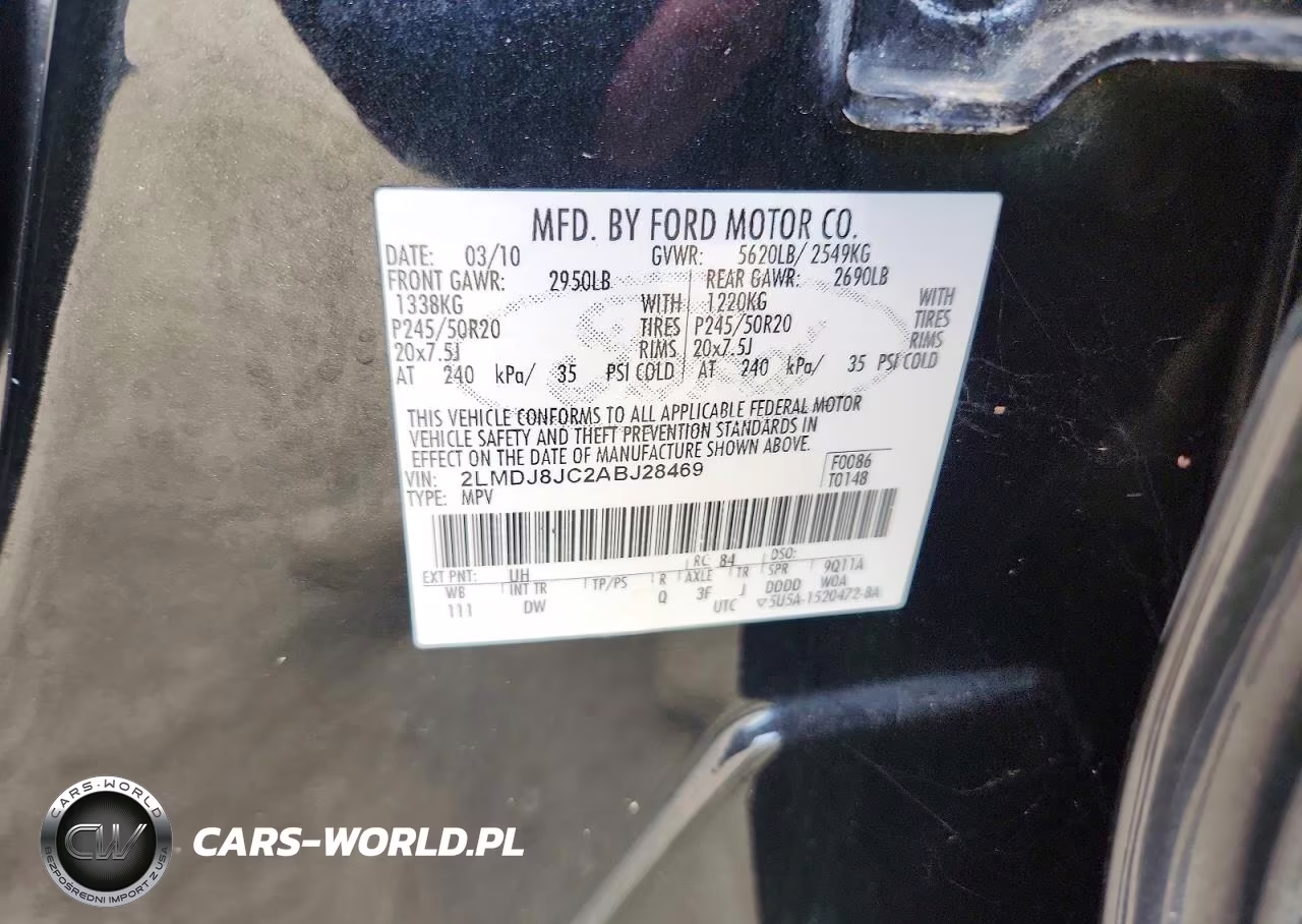 2010 Lincoln Mkx VIN:2LMDJ8JC2ABJ28469 - 12
