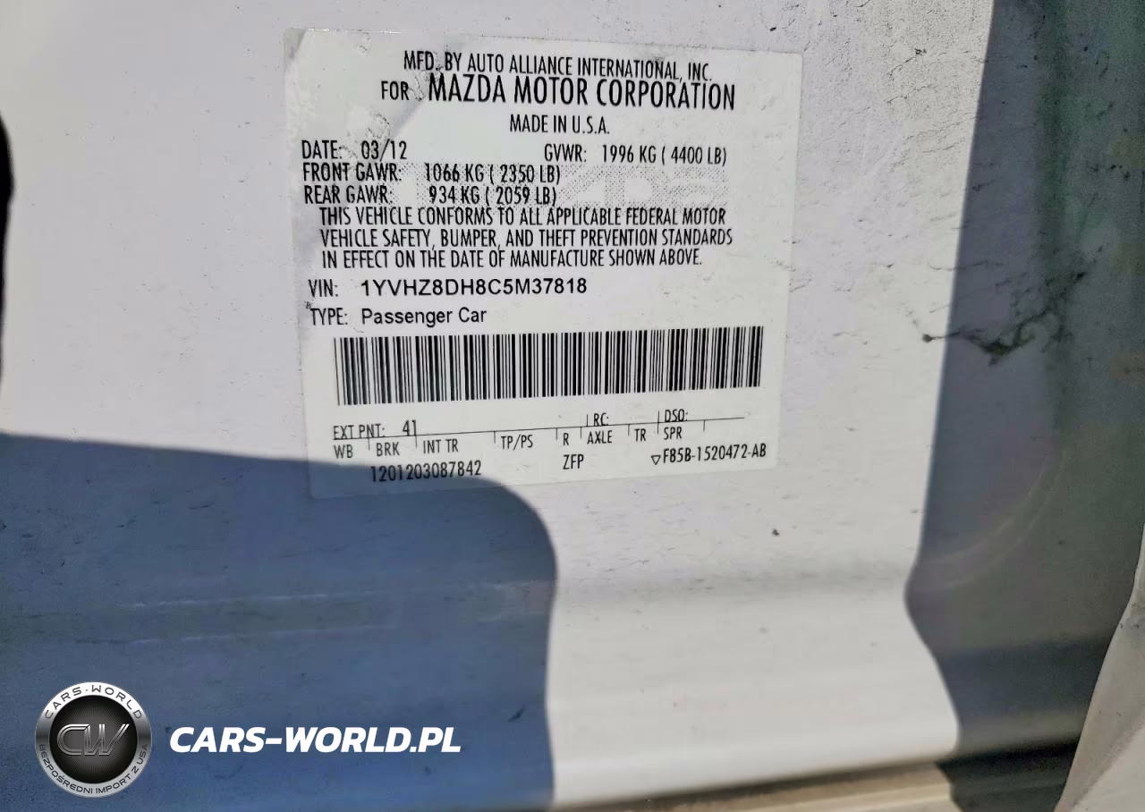 2012 Mazda 6 I VIN:1YVHZ8DH8C5M37818 - 12