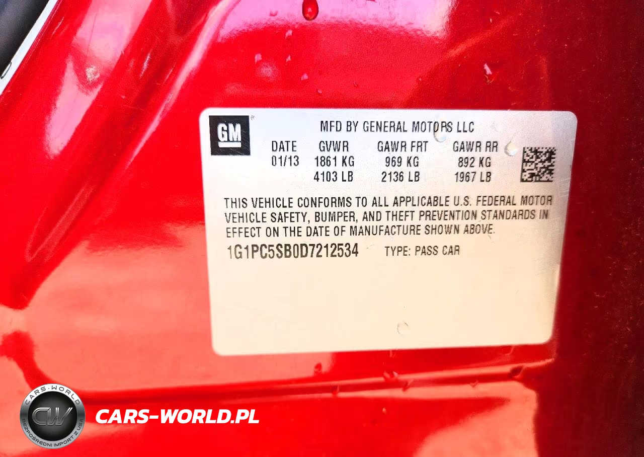 2013 Chevrolet Cruze Lt VIN:1G1PC5SB0D7212534 - 12