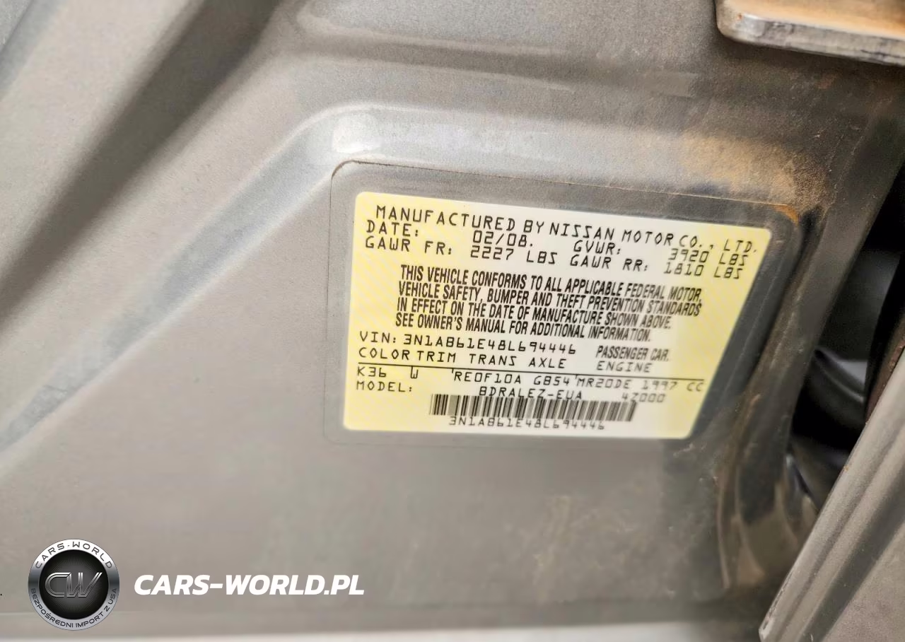 2008 Nissan Sentra 2.0 VIN:3N1AB61E48L694446 - 12