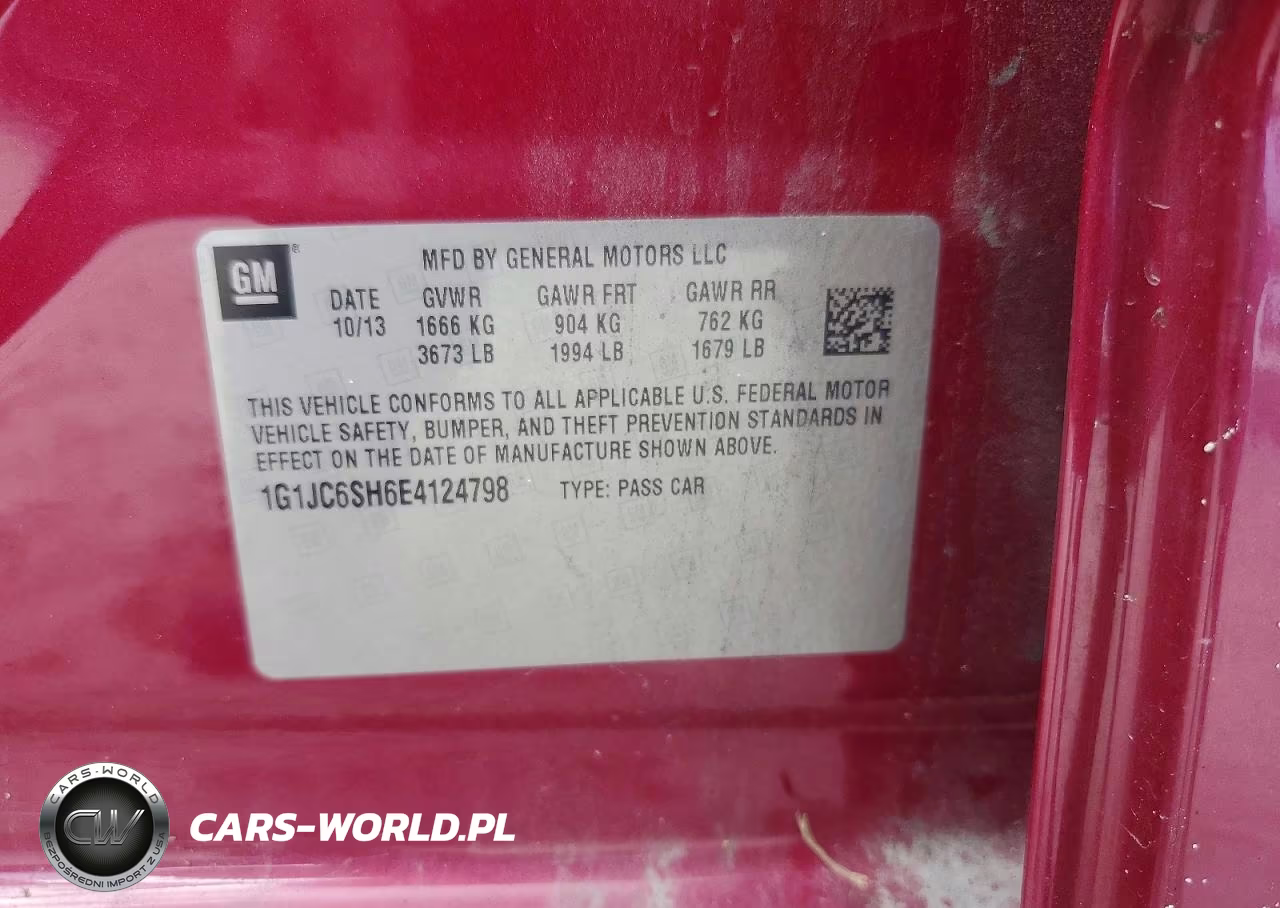 2014 Chevrolet Sonic Lt VIN:1G1JC6SH6E4124798 - 12