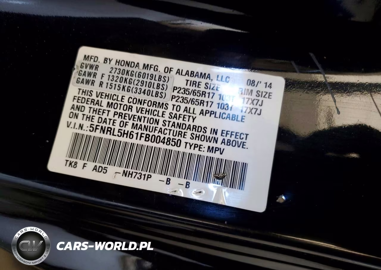 2015 Honda Odyssey Exl VIN:5FNRL5H61FB004850 - 13