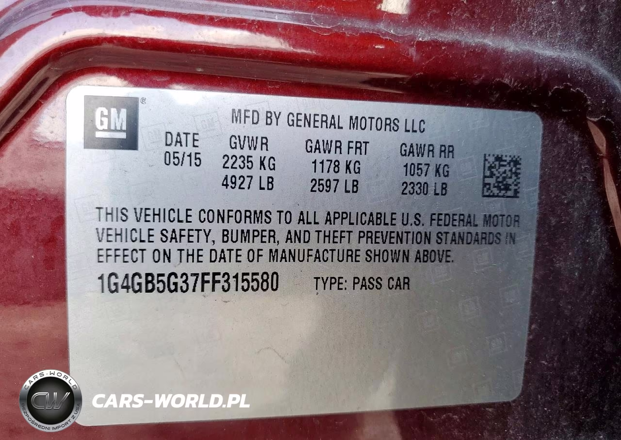 2015 Buick Lacrosse VIN:1G4GB5G37FF315580 - 12