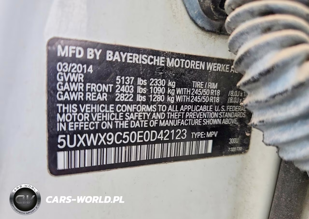 2014 BMW X3 xDrive28I VIN:5UXWX9C50E0D42123 - 14