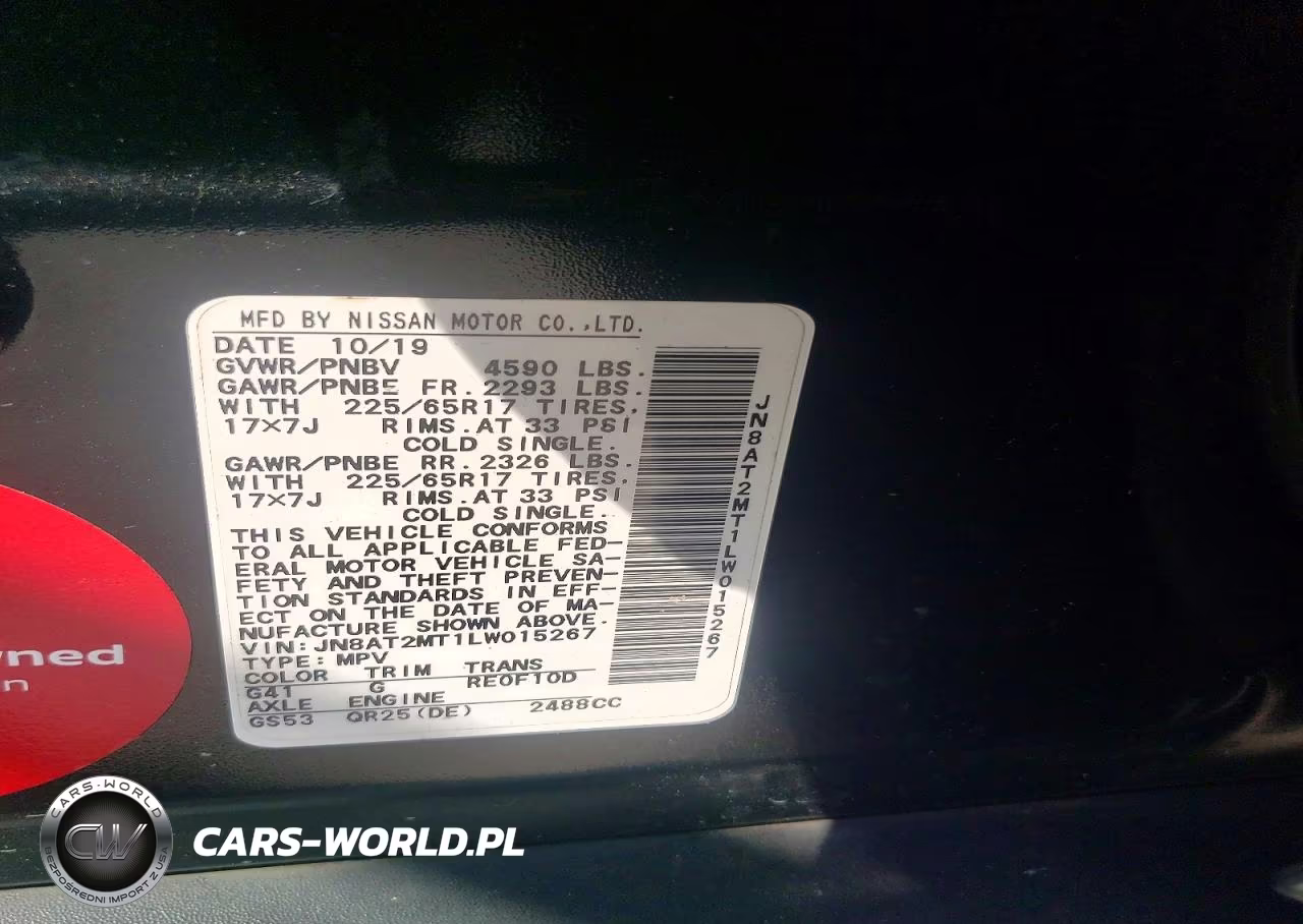 2020 Nissan Rogue Sv VIN:JN8AT2MT1LW015267 - 14