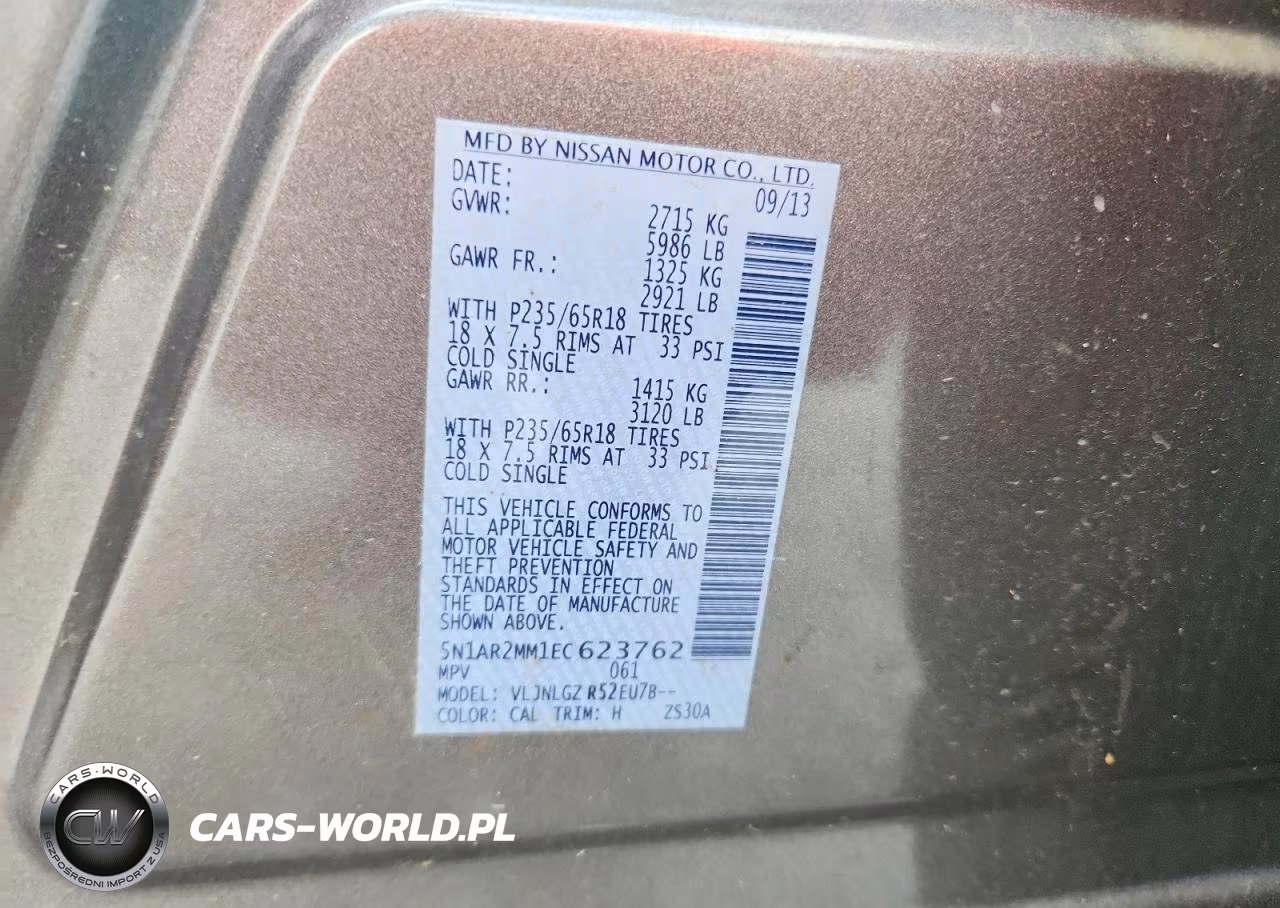 2014 Nissan Pathfinder Sl VIN:5N1AR2MM1EC623762 - 12