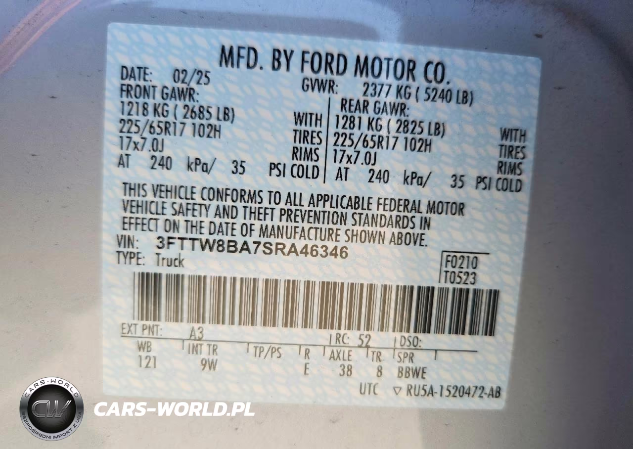2025 Ford Maverick Xl VIN:3FTTW8BA7SRA46346 - 12
