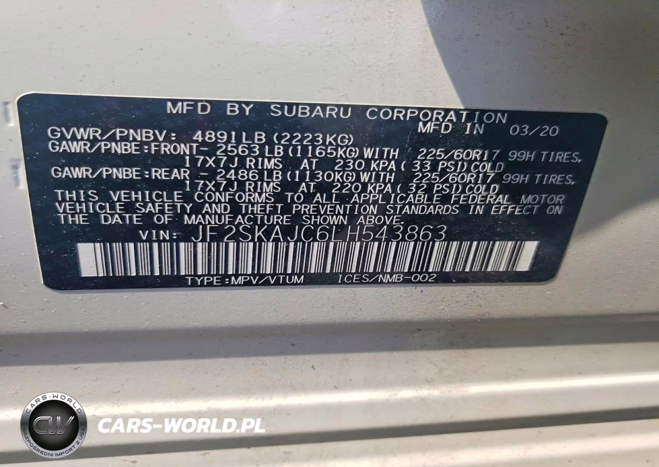2020 Subaru Forester Premium VIN:JF2SKAJC6LH543863 - 13