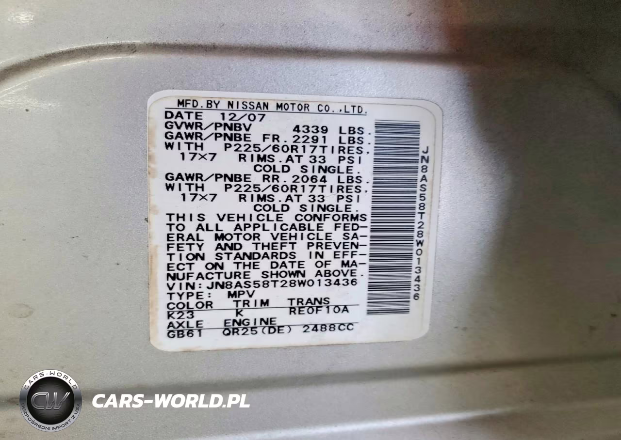 2008 Nissan Rogue S VIN:JN8AS58T28W013436 - 13