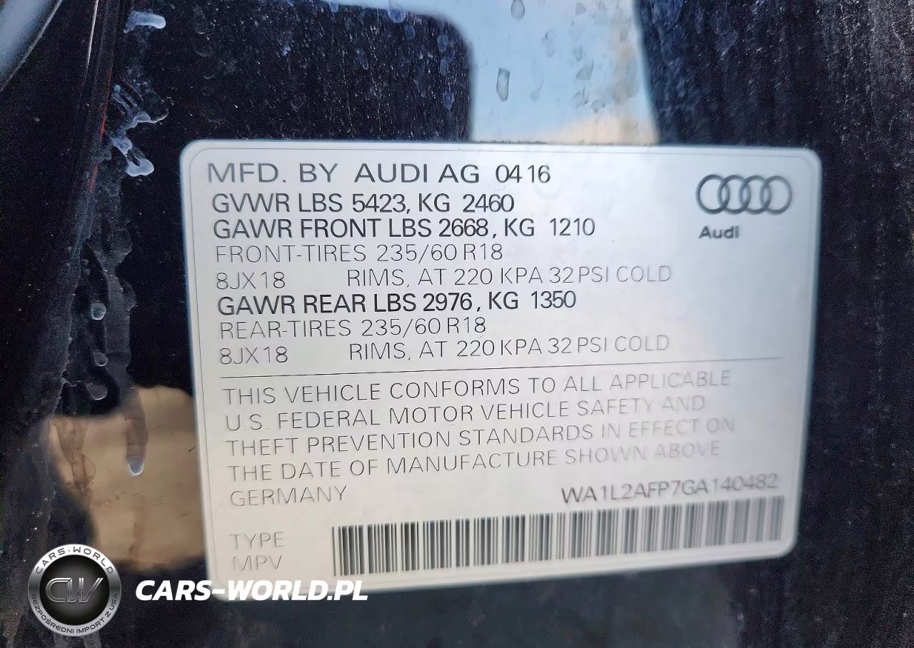 2016 Audi Q5 Premium Plus VIN:WA1L2AFP7GA140482 - 14