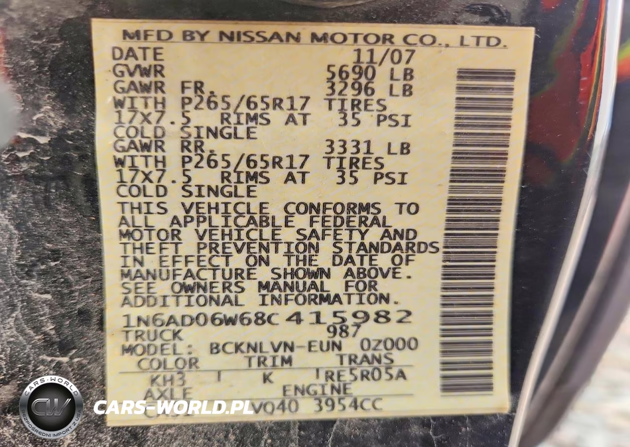 2008 Nissan Frontier Se V6 VIN:1N6AD06W68C415982 - 12