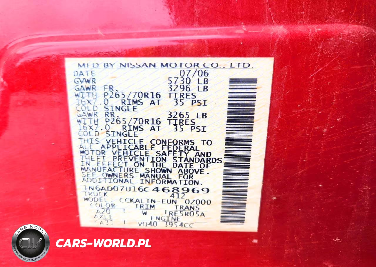 2006 Nissan Frontier Se VIN:1N6AD07U16C468969 - 12