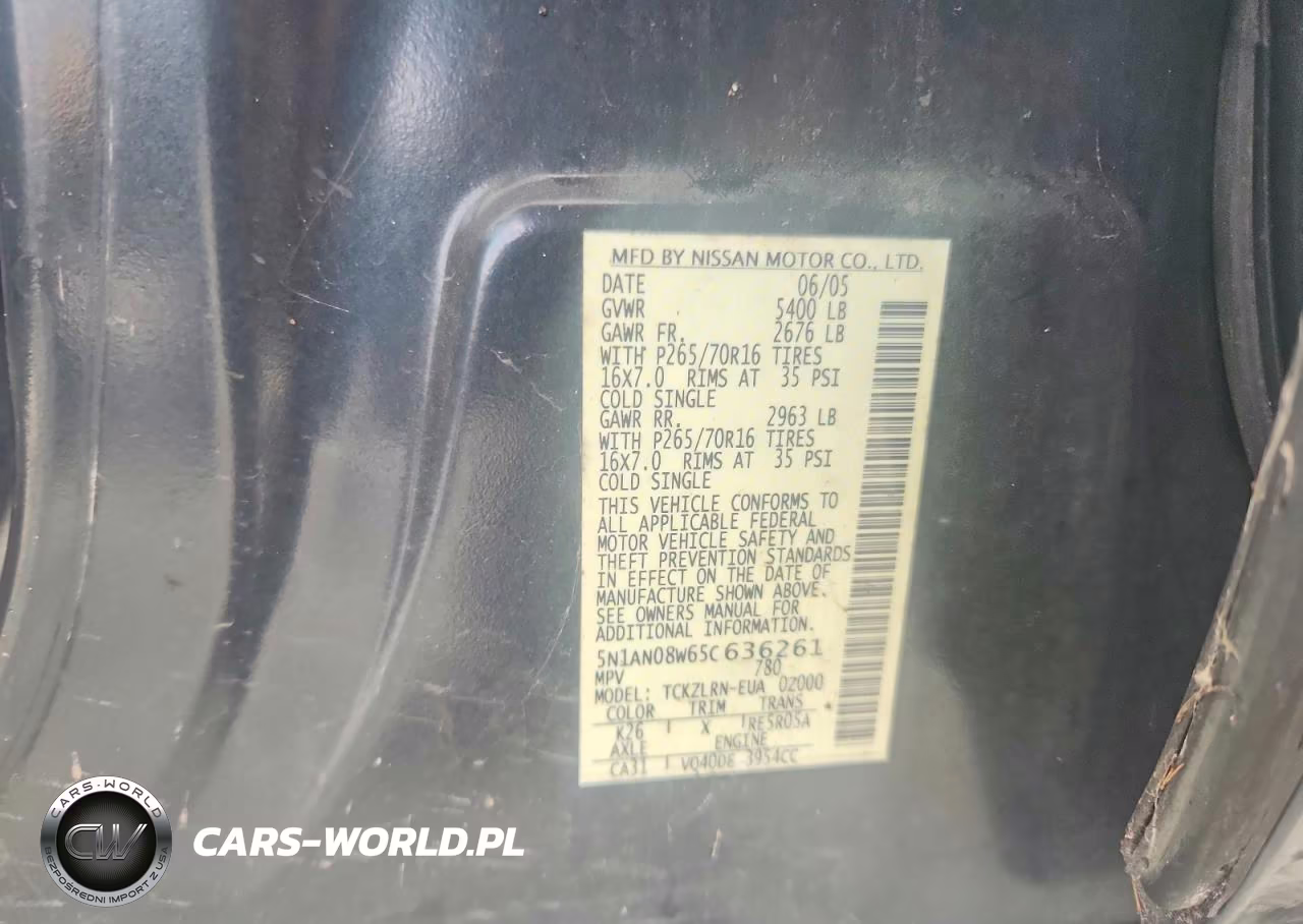 2005 Nissan Xterra S VIN:5N1AN08W65C636261 - 13