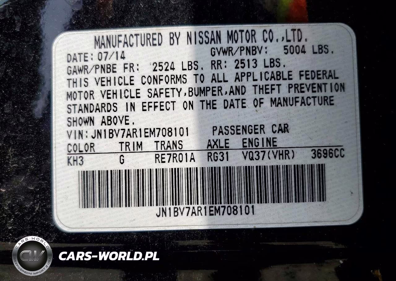 2014 Infiniti Q50 Base VIN:JN1BV7AR1EM708101 - 13