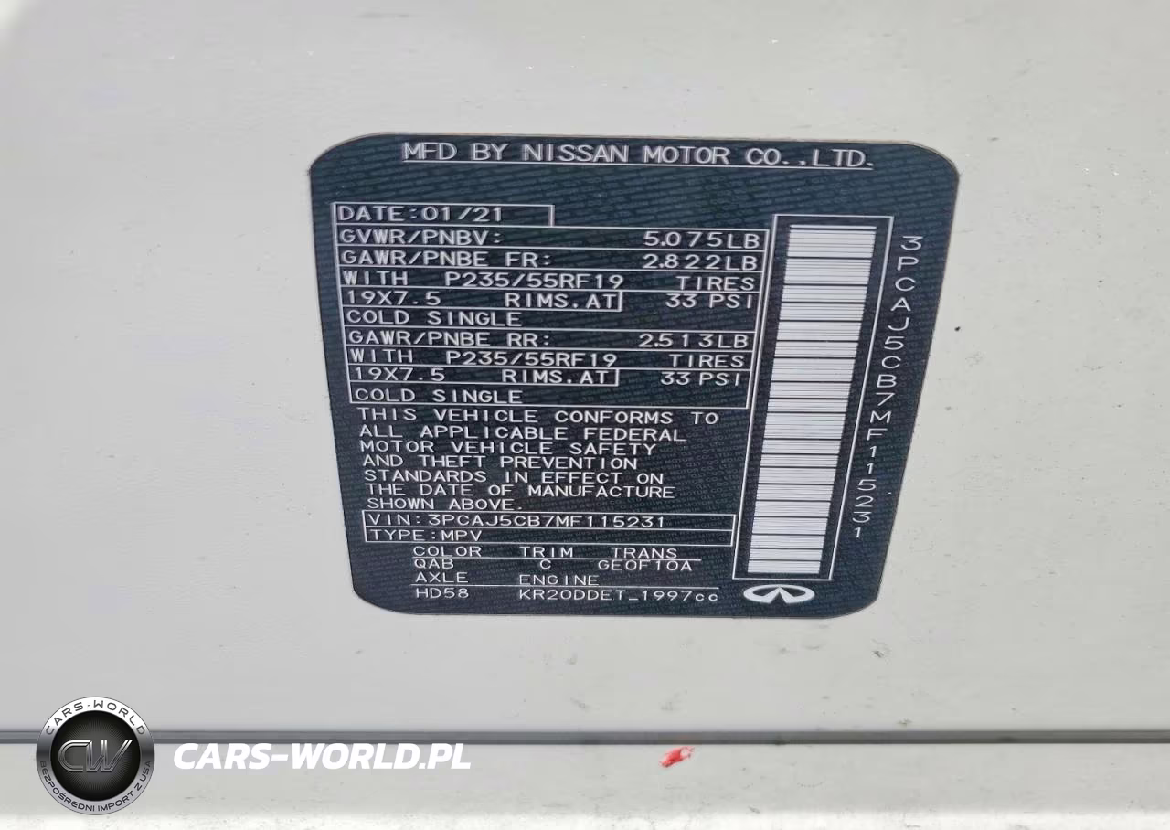 2021 Infiniti Qx50 Essential VIN:3PCAJ5CB7MF115231 - 14
