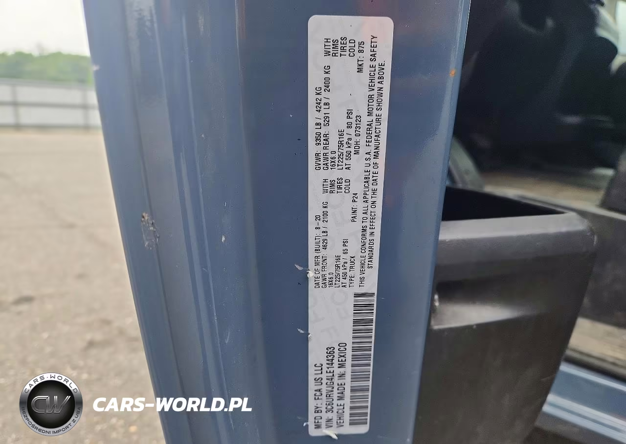 2020 Ram Promaster 3500 Delivery Van VIN:3C6URVJG4LE144363 - 13
