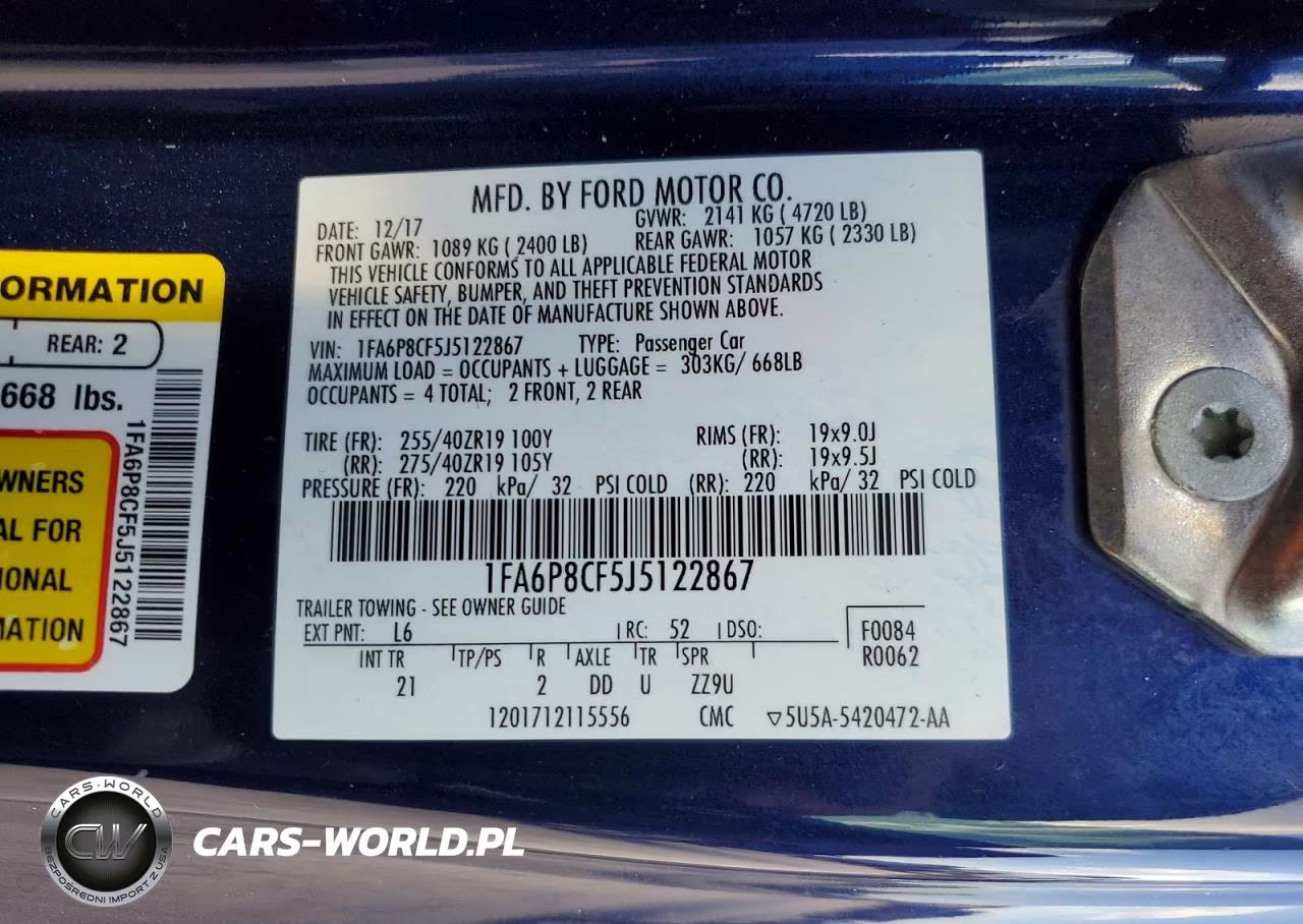2018 Ford Mustang Gt VIN:1FA6P8CF5J5122867 - 12