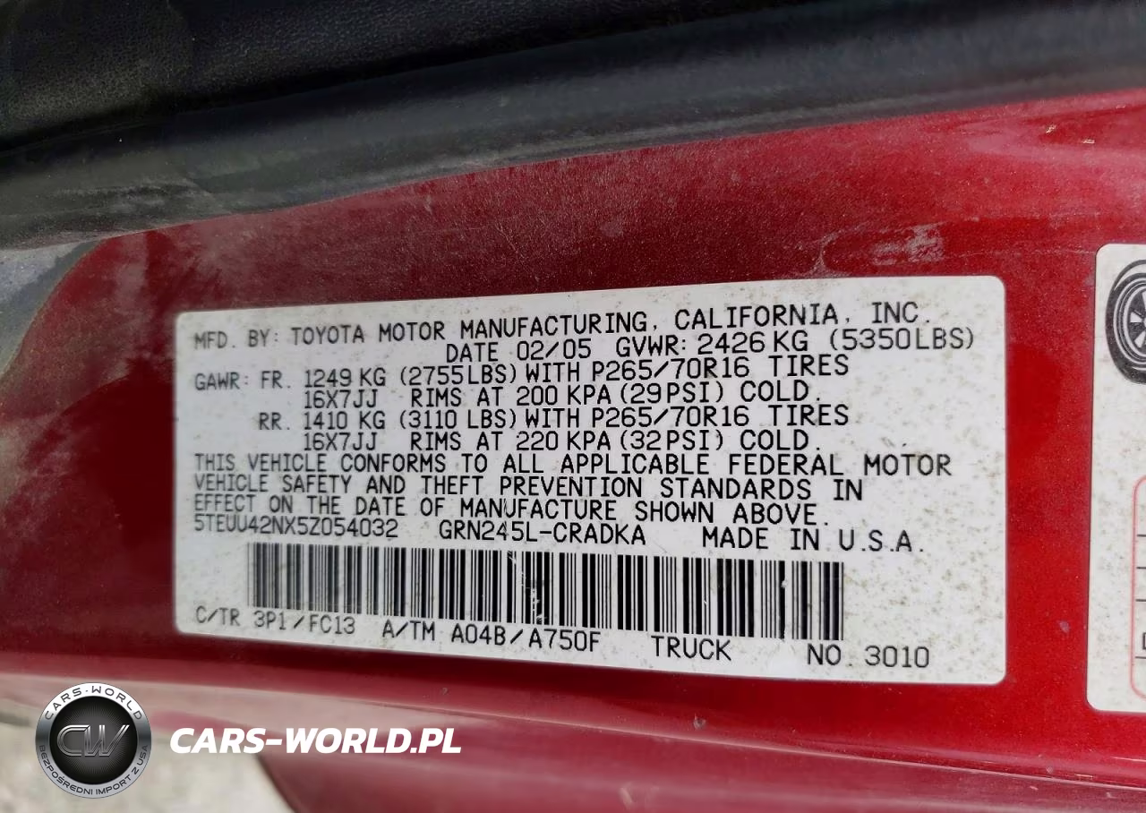 2005 Toyota Tacoma Access Cab VIN:5TEUU42NX5Z054032 - 12