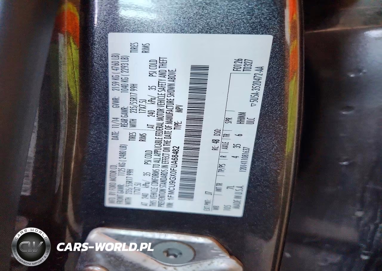 2015 Ford Escape Se VIN:1FMCU9GX0FUA68482 - 13