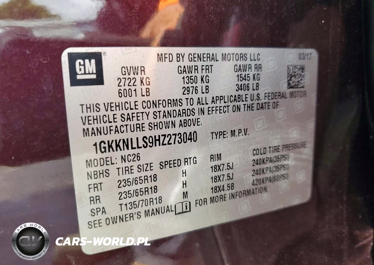 2017 GMC Acadia Sle VIN:1GKKNLLS9HZ273040 - 13