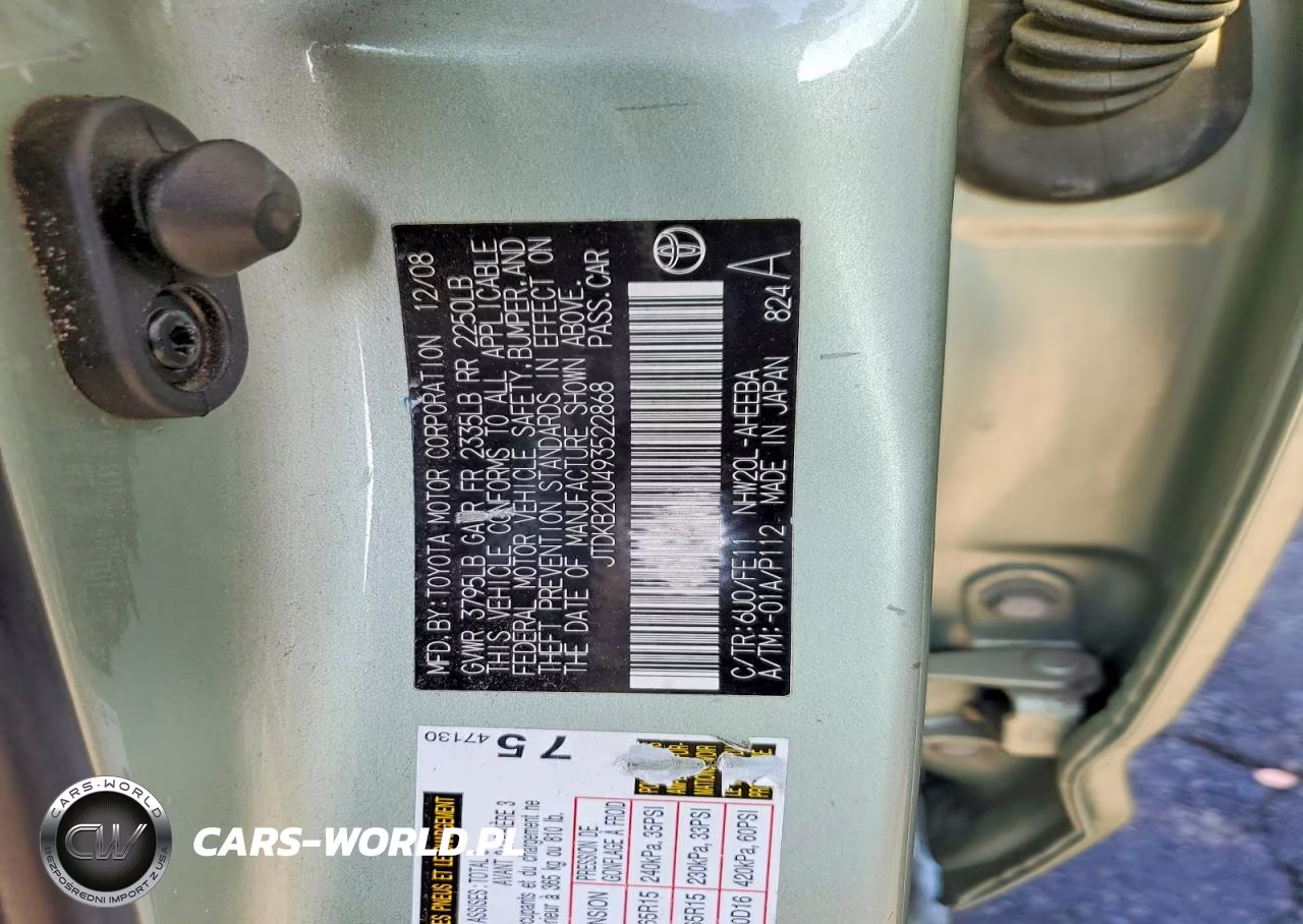 2009 Toyota Prius Base VIN:JTDKB20U493522868 - 12